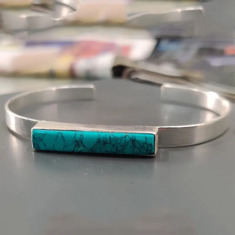 Blue Pulse – Turquoise Slice Cuff