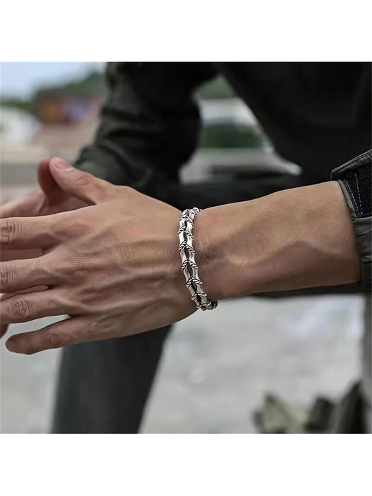 Double Coil – Woven Silver Wrap