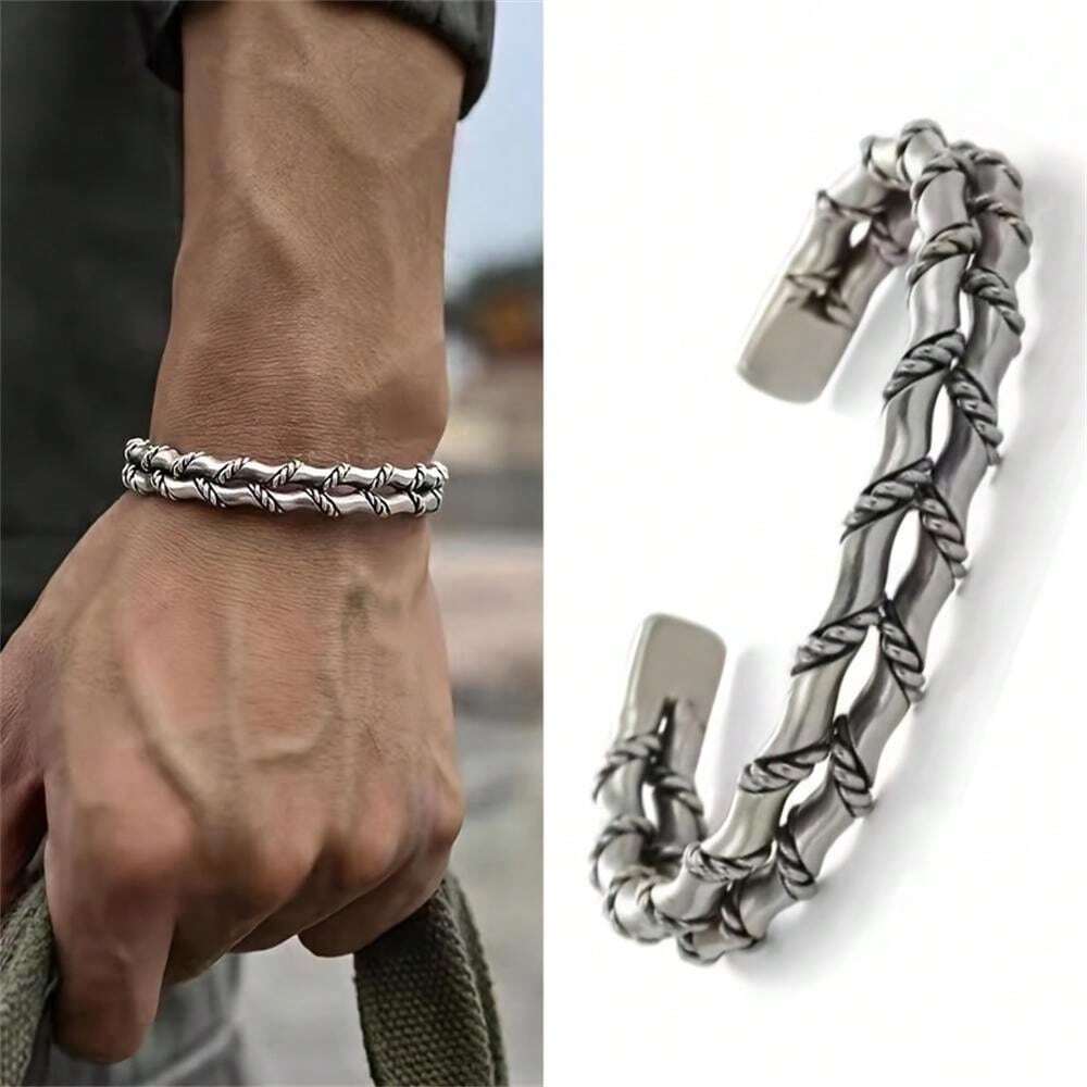 Double Coil – Woven Silver Wrap