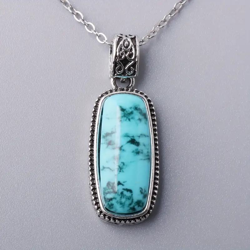 Blue Marble Pendant Necklace