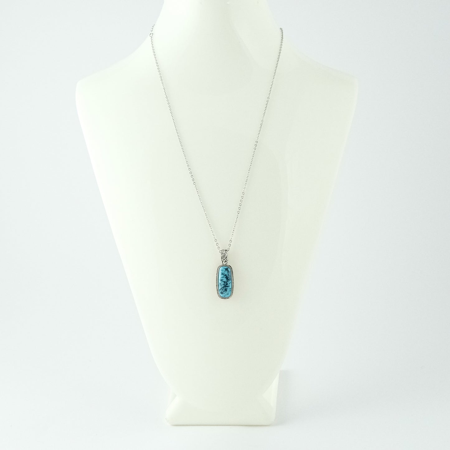 Blue Marble Pendant Necklace