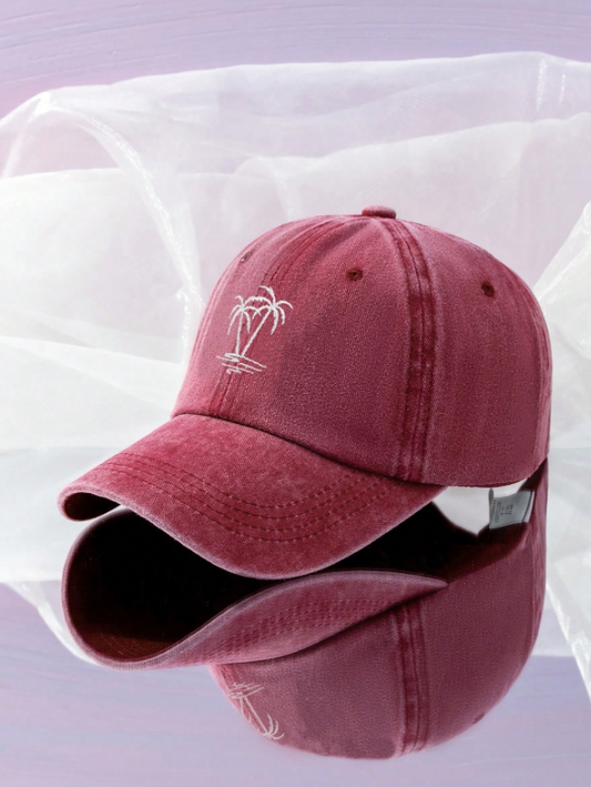 Palm Washed Cap — Burgundy