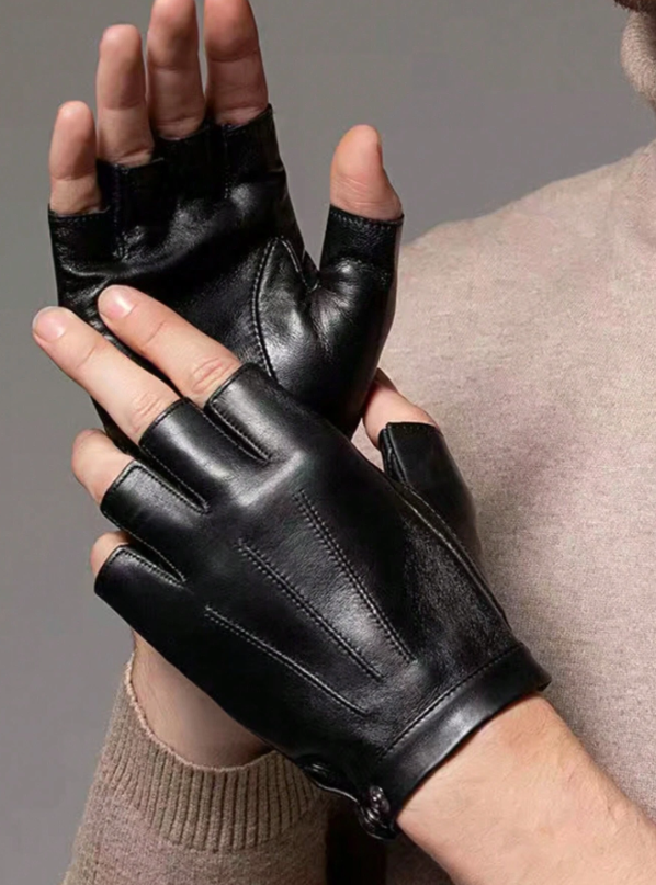 Fingerless Leather Gloves