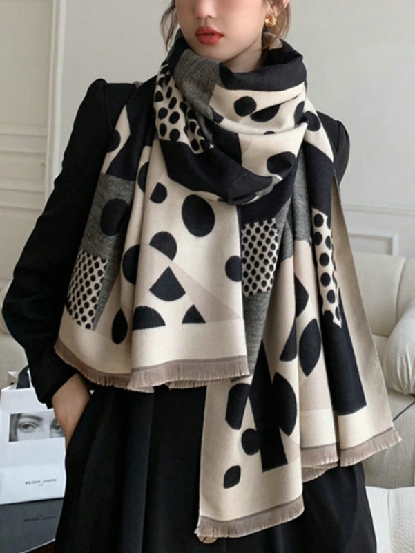 Polka Jacquard Scarf