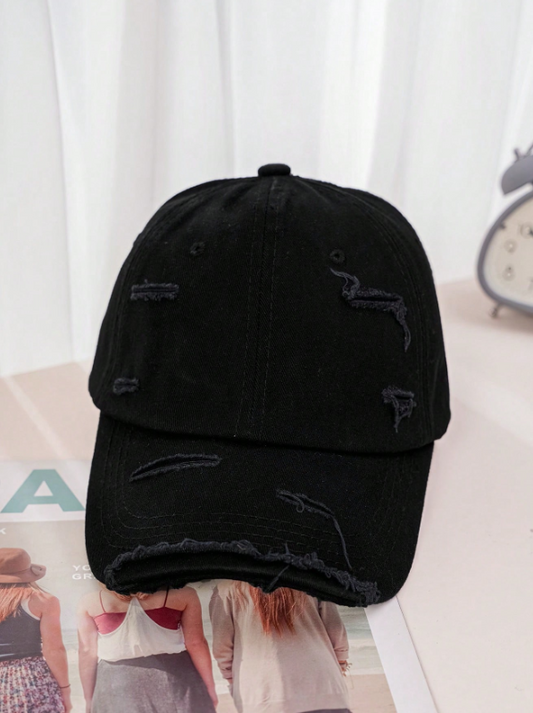 Black Distress Cap