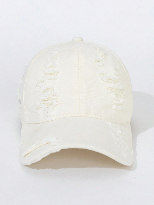 Ivory Distress Cap
