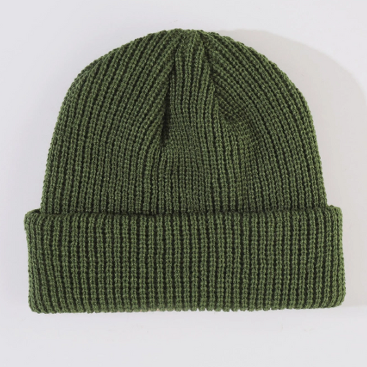 Knitted Beanie — Army Green