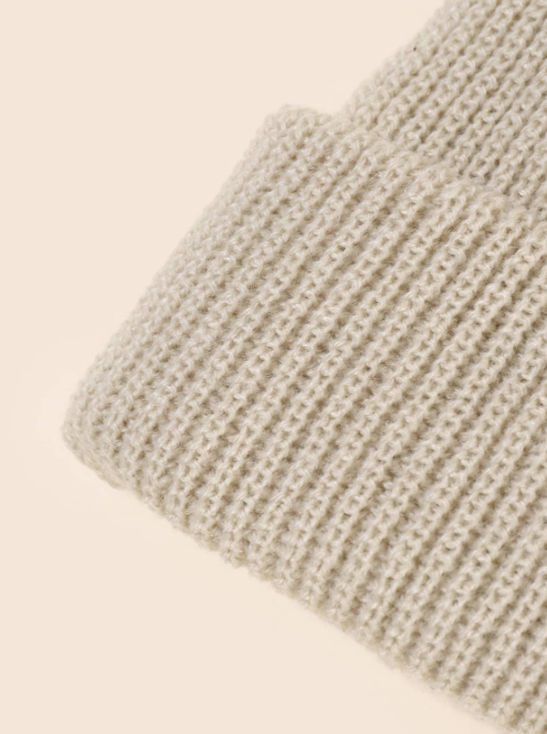 Knitted Beanie — Beige