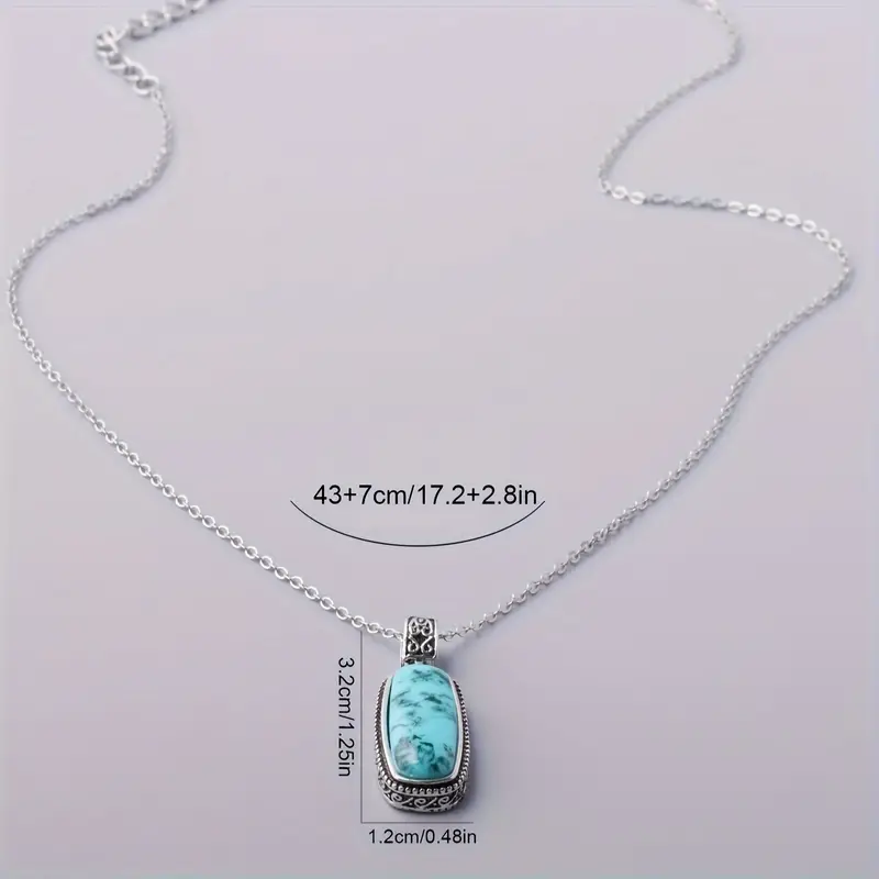 Blue Marble Pendant Necklace