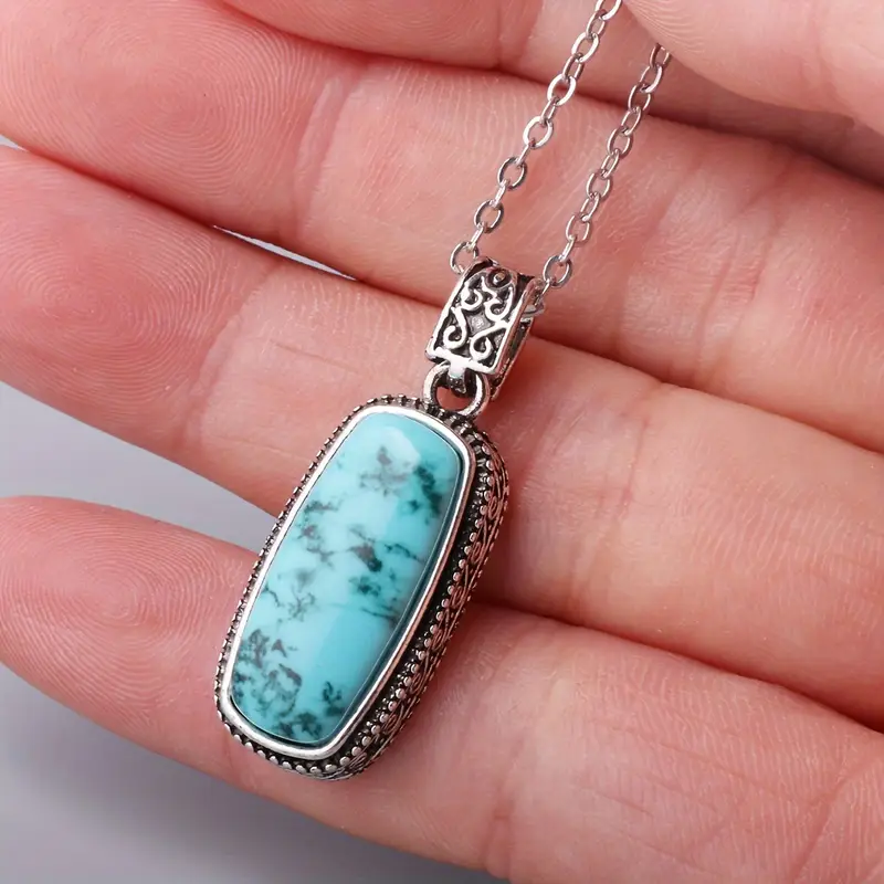 Blue Marble Pendant Necklace