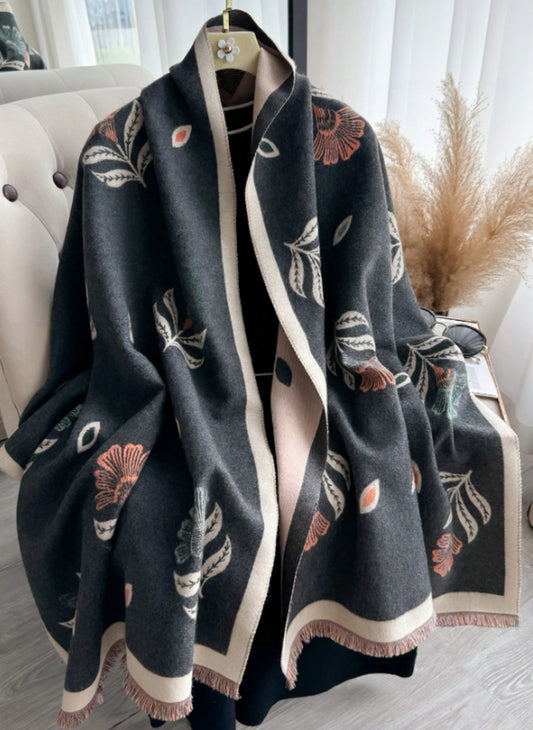Jacquard Dark Grey Scarf