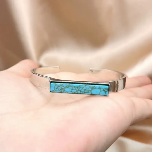 Blue Pulse – Turquoise Slice Cuff