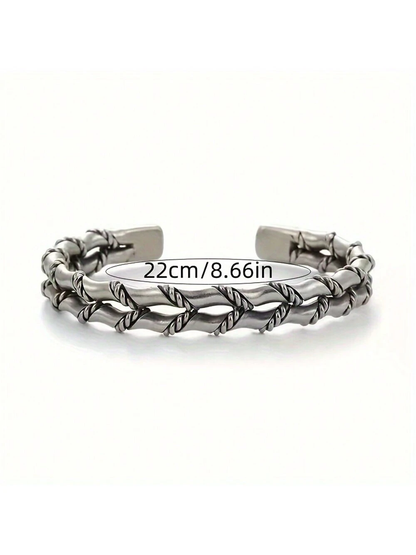 Double Coil – Woven Silver Wrap