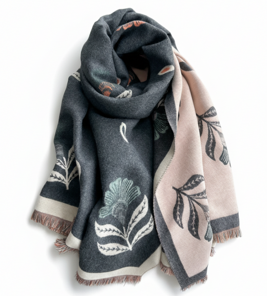 Jacquard Dark Grey Scarf