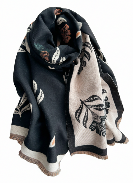 Jacquard Black Scarf