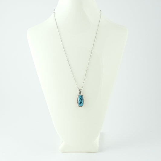 Blue Marble Pendant Necklace