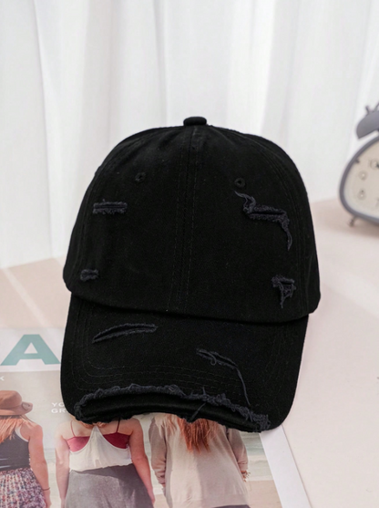 Black Distress Cap