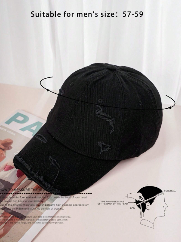 Black Distress Cap