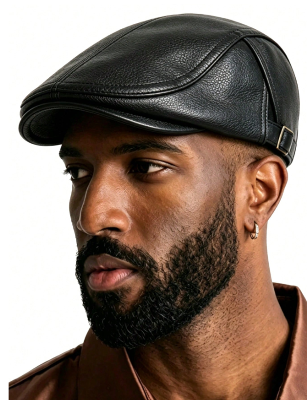Aldridge Leather Flat Cap