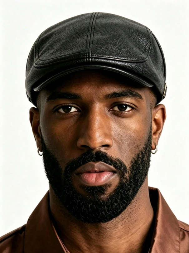 Aldridge Leather Flat Cap