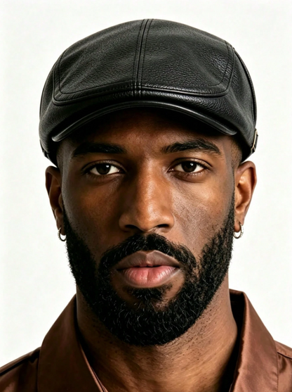 Aldridge Leather Flat Cap