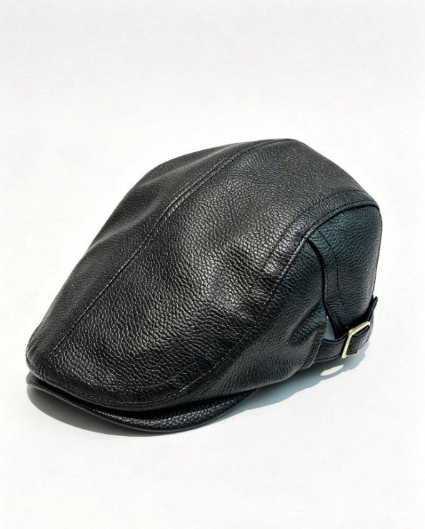 Aldridge Leather Flat Cap