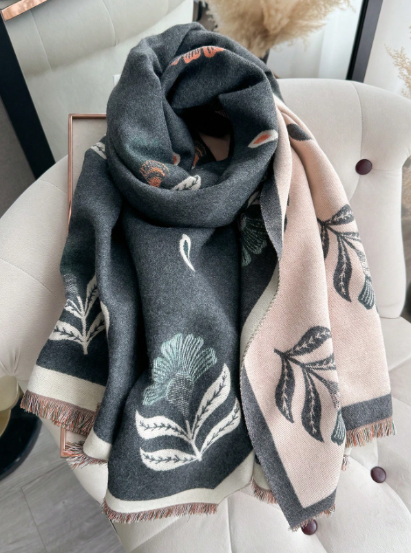Jacquard Dark Grey Scarf