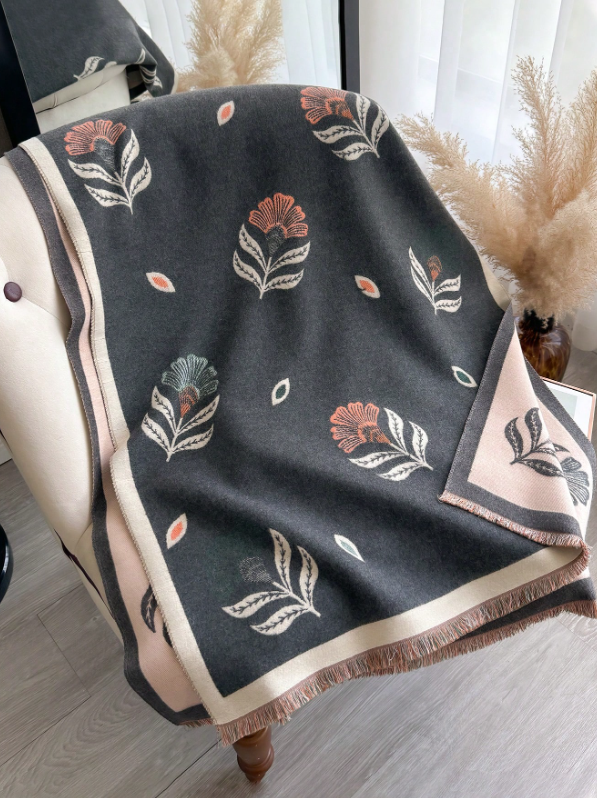 Jacquard Dark Grey Scarf