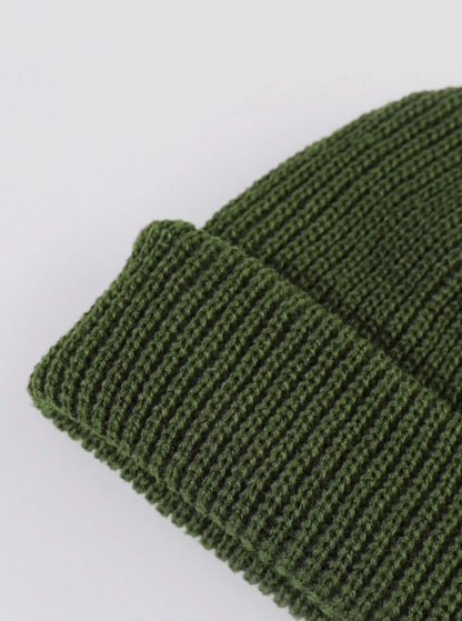 Knitted Beanie — Army Green