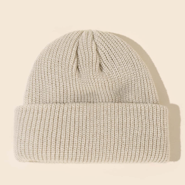 Knitted Beanie — Beige