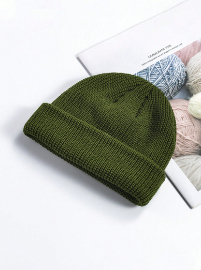 Knitted Beanie — Army Green