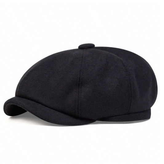 Black Wool Newsboy