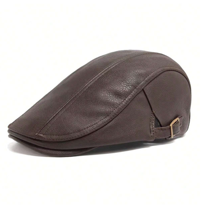 Brown Leather Beret