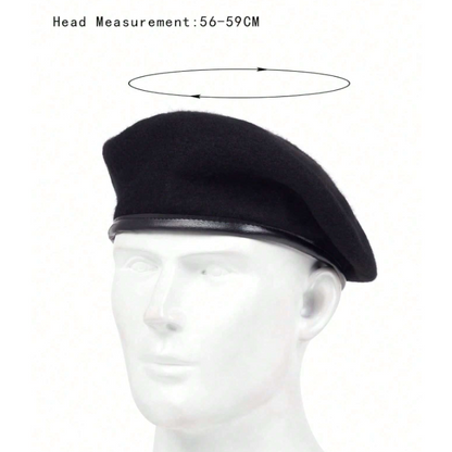 Black Wool Beret