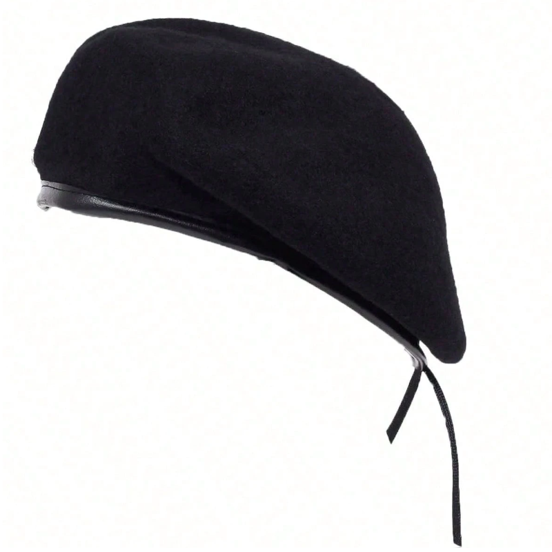 Black Wool Beret