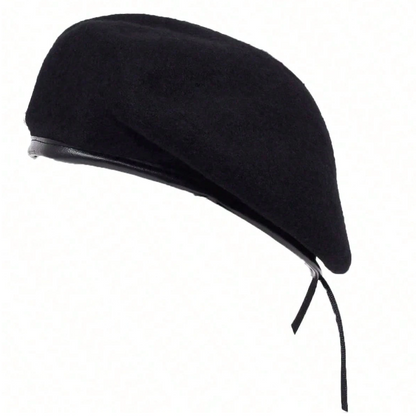 Black Wool Beret