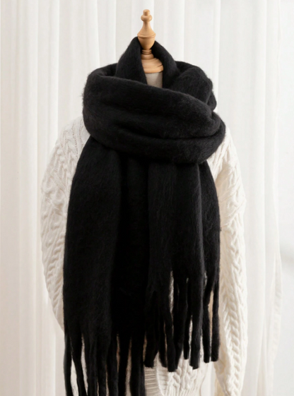Plush Black Scarf
