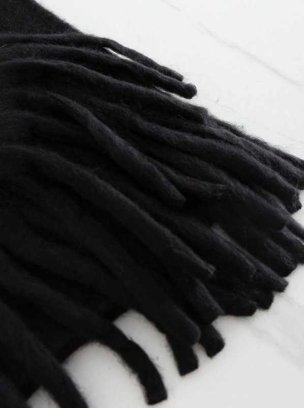 Plush Black Scarf