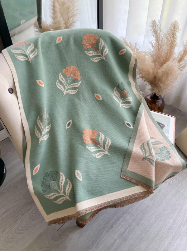 Jacquard Light Green Scarf