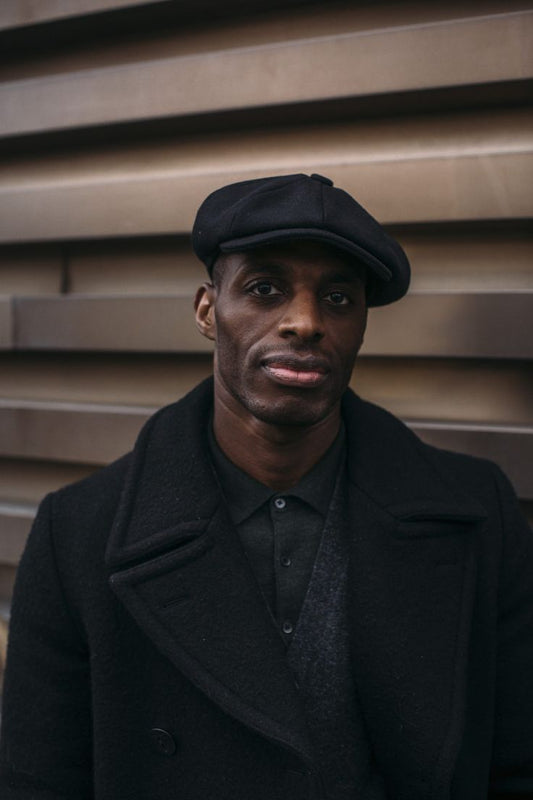 Black Wool Newsboy