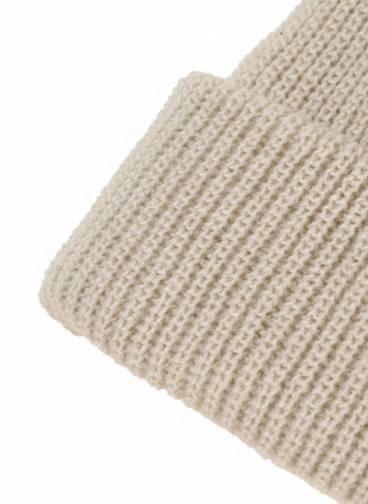 Knitted Beanie — Beige