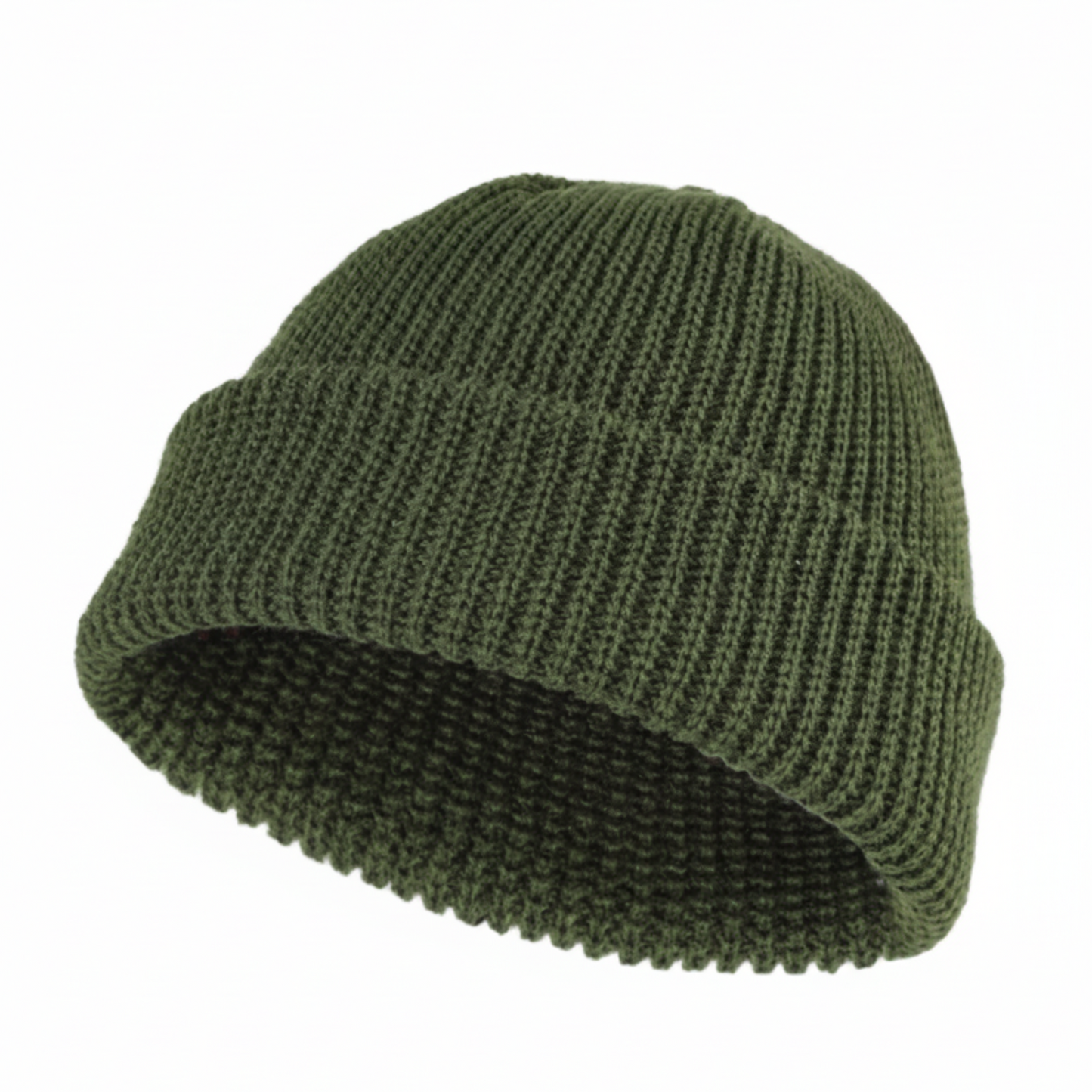 Knitted Beanie — Army Green