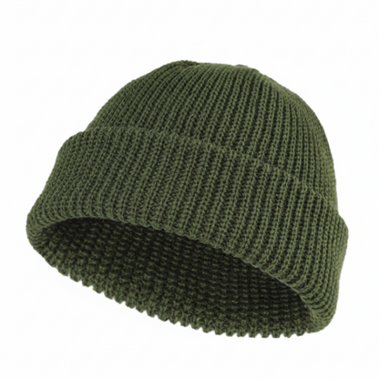 Knitted Beanie — Army Green