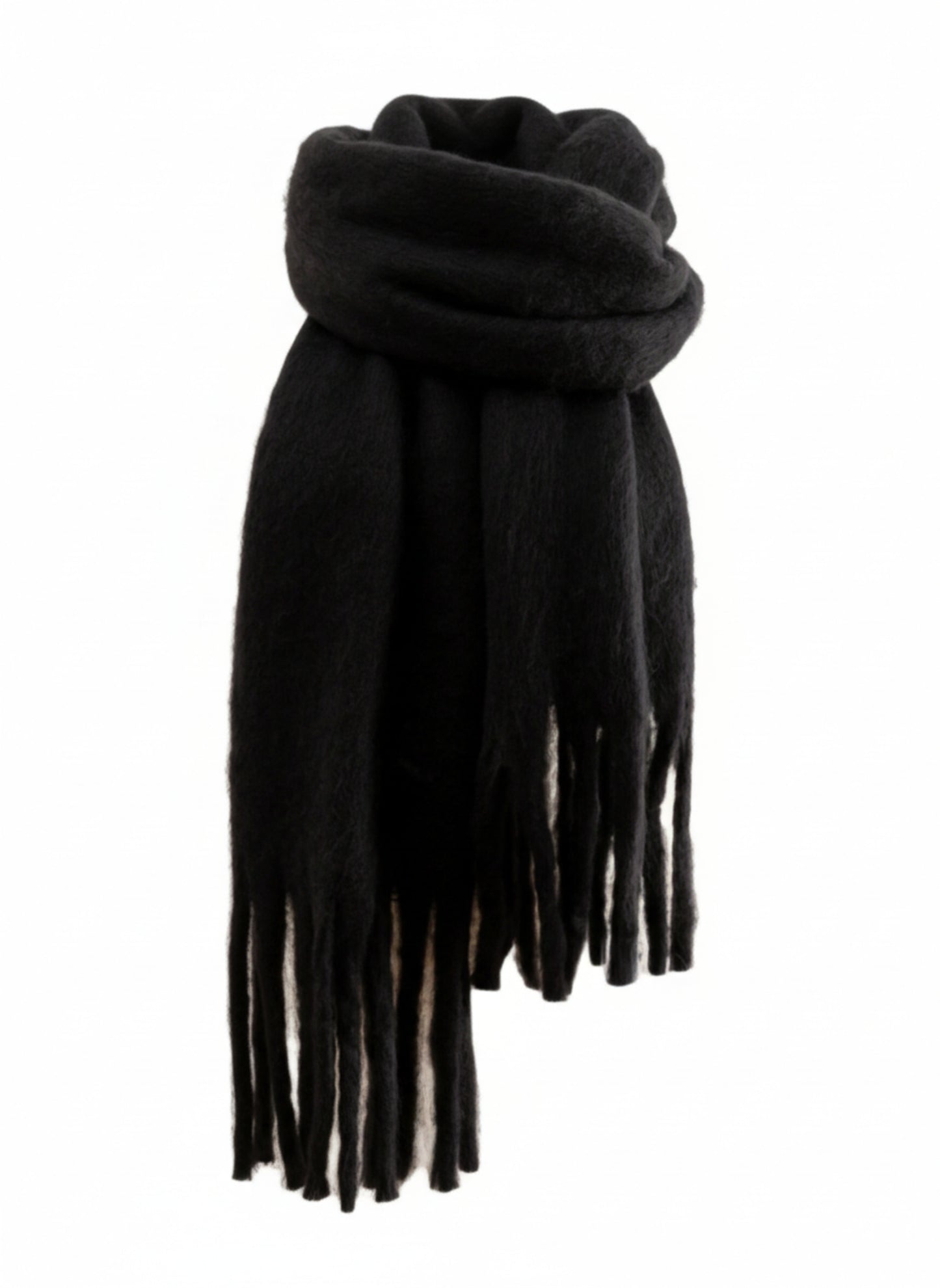 Plush Black Scarf