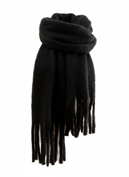 Plush Black Scarf