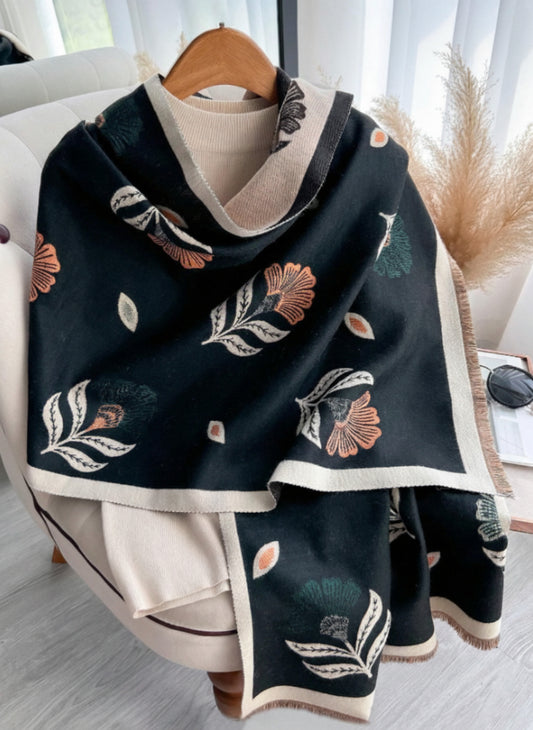 Jacquard Black Scarf