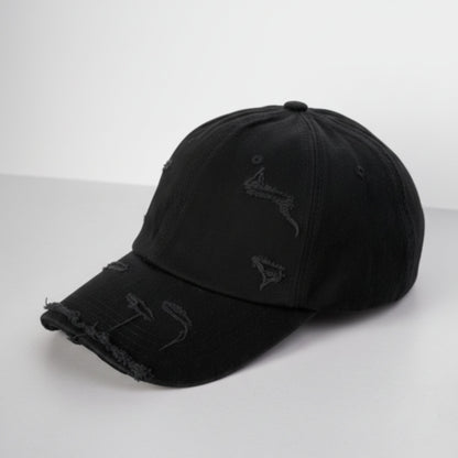 Black Distress Cap