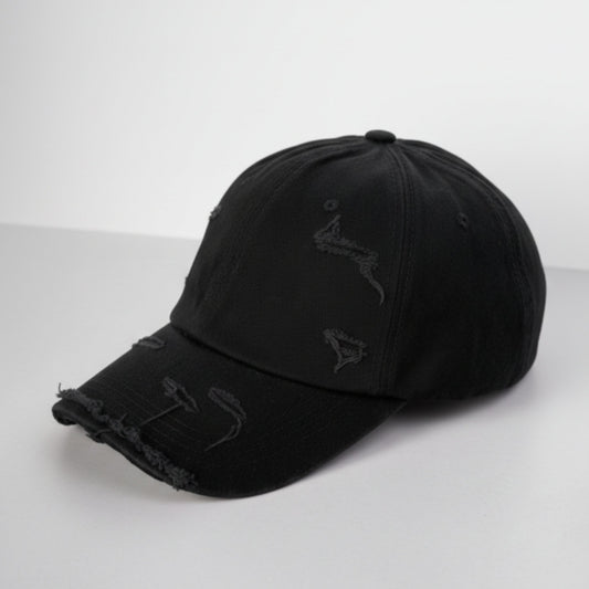 Black Distress Cap